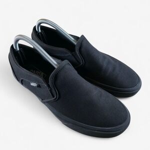 Vans Womens 10 Triple Black Gum Skate‎ Shoes Punk Grunge Athletic Sneakers
